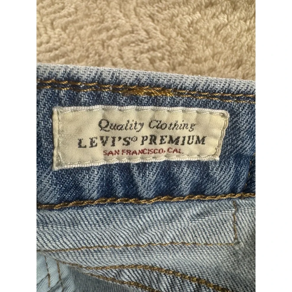 Vintage Levi's 502 Straight Leg Jeans Mens Blue Denim Distressed 36x38 5-Pocket